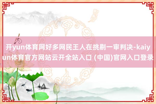 开yun体育网好多网民王人在挑剔一审判决-kaiyun体育官方网站云开全站入口 (中国)官网入口登录
