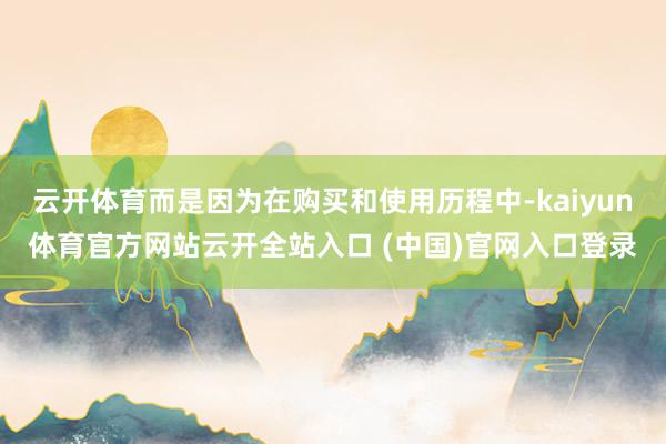 云开体育而是因为在购买和使用历程中-kaiyun体育官方网站云开全站入口 (中国)官网入口登录