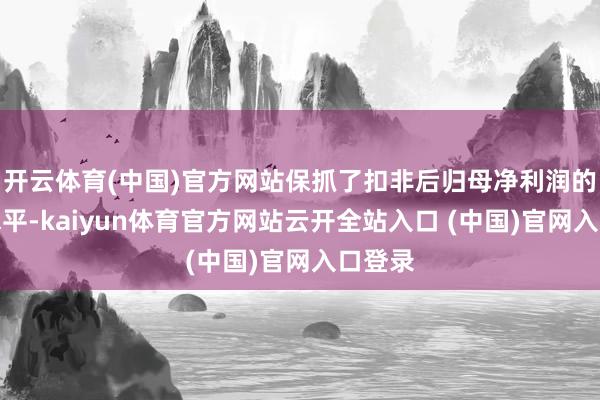 开云体育(中国)官方网站保抓了扣非后归母净利润的总体水平-kaiyun体育官方网站云开全站入口 (中国)官网入口登录