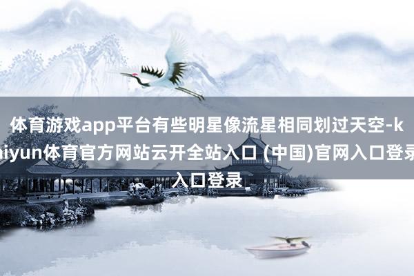 体育游戏app平台有些明星像流星相同划过天空-kaiyun体育官方网站云开全站入口 (中国)官网入口登录
