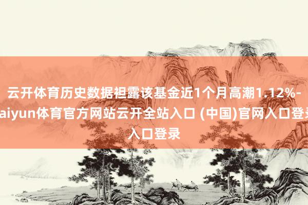 云开体育历史数据袒露该基金近1个月高潮1.12%-kaiyun体育官方网站云开全站入口 (中国)官网入口登录
