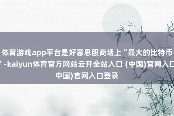 体育游戏app平台是好意思股商场上“最大的比特币巨鲸”-kaiyun体育官方网站云开全站入口 (中国)官网入口登录
