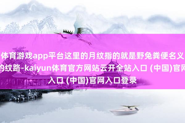 体育游戏app平台这里的月纹指的就是野兔粪便名义险阻不屈的纹路-kaiyun体育官方网站云开全站入口 (中国)官网入口登录
