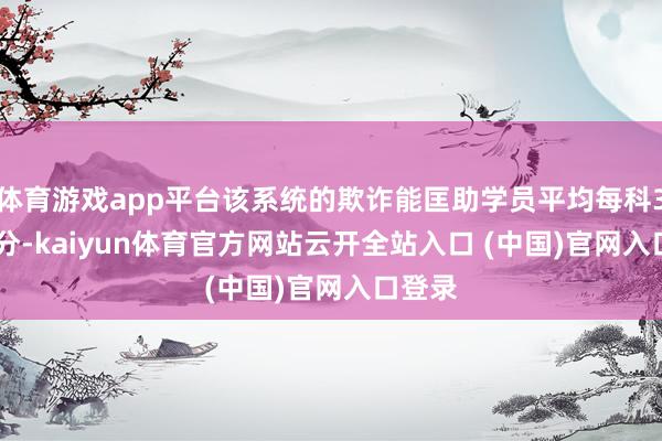 体育游戏app平台该系统的欺诈能匡助学员平均每科30-60分-kaiyun体育官方网站云开全站入口 (中国)官网入口登录