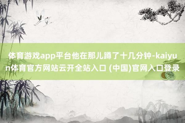 体育游戏app平台他在那儿蹲了十几分钟-kaiyun体育官方网站云开全站入口 (中国)官网入口登录