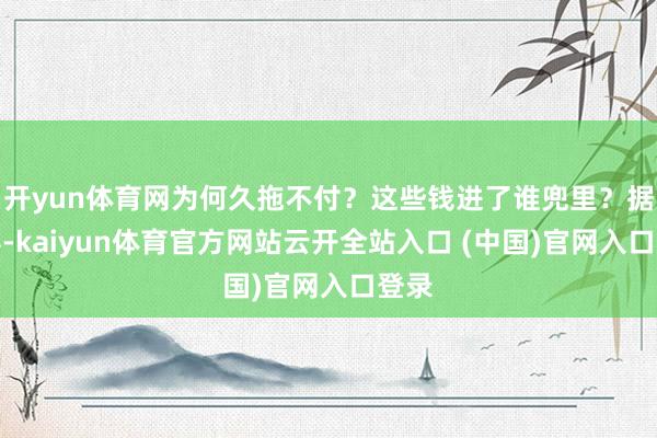 开yun体育网为何久拖不付?这些钱进了谁兜里?据先容-kaiyun体育官方网站云开全站入口 (中国)官网入口登录