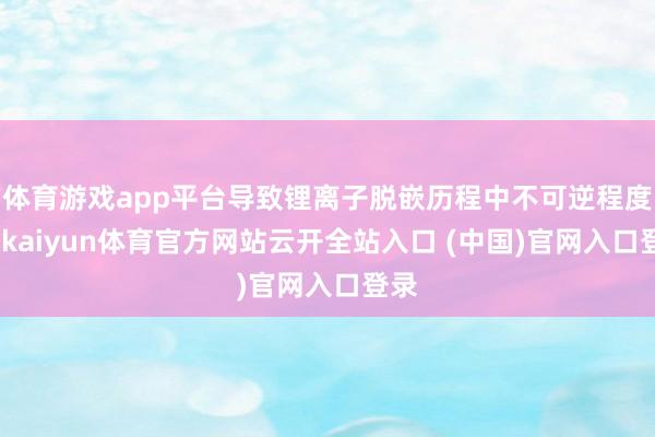 体育游戏app平台导致锂离子脱嵌历程中不可逆程度大-kaiyun体育官方网站云开全站入口 (中国)官网入口登录