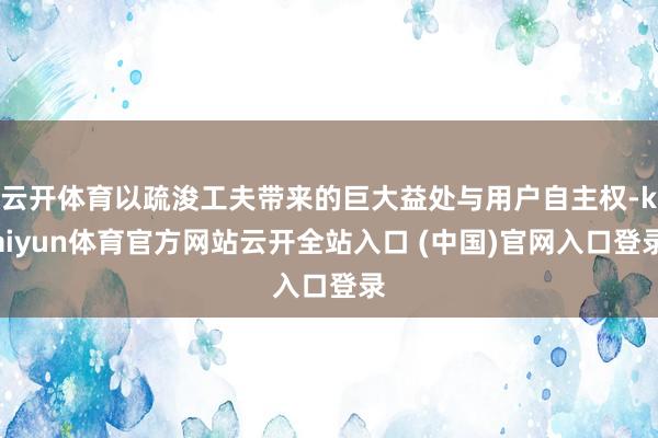 云开体育以疏浚工夫带来的巨大益处与用户自主权-kaiyun体育官方网站云开全站入口 (中国)官网入口登录
