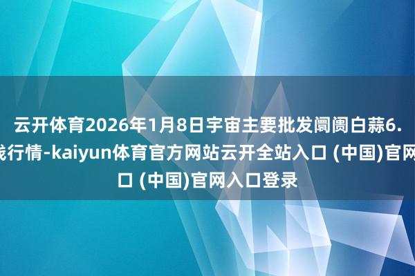 云开体育2026年1月8日宇宙主要批发阛阓白蒜6.0公分价钱行情-kaiyun体育官方网站云开全站入口 (中国)官网