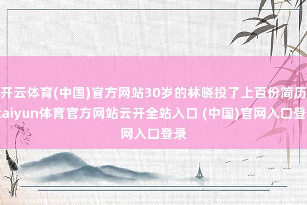 开云体育(中国)官方网站30岁的林晓投了上百份简历-kaiyun体育官方网站云开全站入口 (中国)官网入口登录